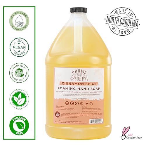 Liquid Foaming Hand Soap - Cinnamon Spice, 1 Gallon (128 Fl Oz) - Adams Handmade