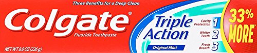 Colgate Triple Action Mint Toothpaste 8oz Pack of 6 - Deep Clean & Fresh Breath