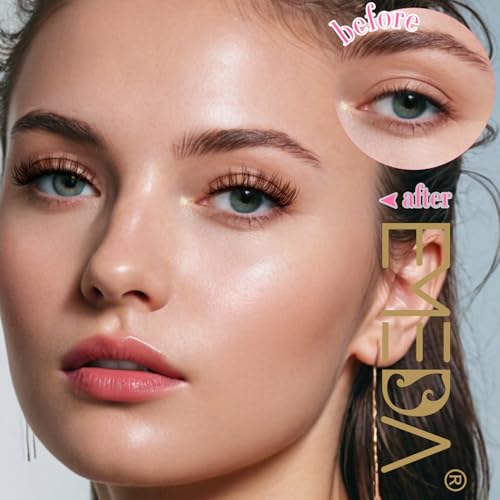 EMEDA Brown Lashes 14mm Natural Light Brown False Eyelashes Clear Band 14 Pairs Faux 3D Mink False Eyelashes Natural Looking Fluffy Cat Eye Wispy Strip Lashes Pack by EMEDA (ZH01-BROWN£©