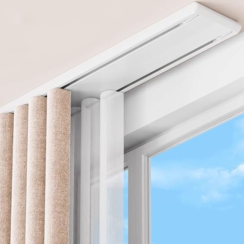 KUZRZNH Double Row Ceiling Curtain Track System White 2.8m (9.2ft)