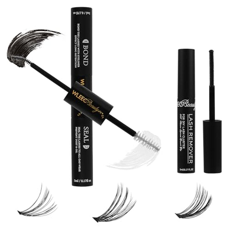 640PCS Lash Clusters 30D 40D 50D DIY Lash Extensions Kit with Lash Bond and Seal, Lash Remover and Lashes Tweezers, 10-18mm Individual Lashes D Curl DIY Lash Extension at Home
