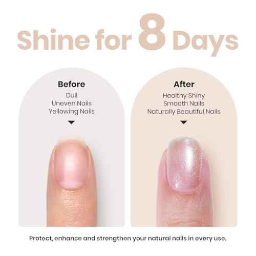 Beetles Pearl Nail Polish - Natural Nail Polish Illuminating Nail Concealer Fast Dry Quick Nail Strengthener and Growth Treatment for Thin and Damaged Nails,0.51 FL OZ