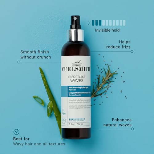 8 Fl Oz Wave Styling Spray for Wavy Hair - Frizz Reduction & Easy Styling