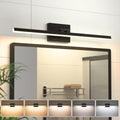 Black 24-Inch Dimmable Bathroom Vanity Light with Rotatable Head - 5 CCT LED Over Mirror
