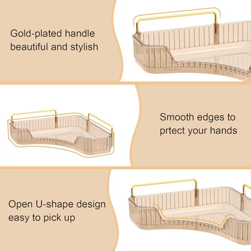 GTI 2 Tier Makeup Organizer, Large Capacity Bathroom Counter Organizer, Perfume Cosmetics Skincare Vanity Organizers, Dresser Countertop Organizer and Storage for Women (Amber)