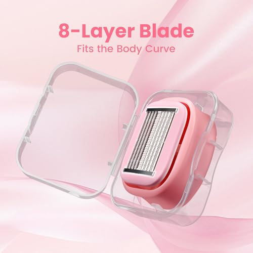 Travel Razors for Women & Men Self-Cleaning, Quick, Smooth, and Safe Self-Stropping Razor Blades for Shaving Head, Legs, Arms, Body (Pink)