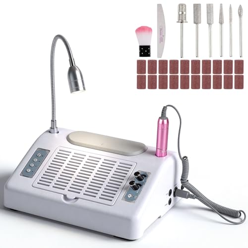 Biutee 5-in-1 Nail Dust Collector Kit with 30000RPM Drill & UV LED Lamp