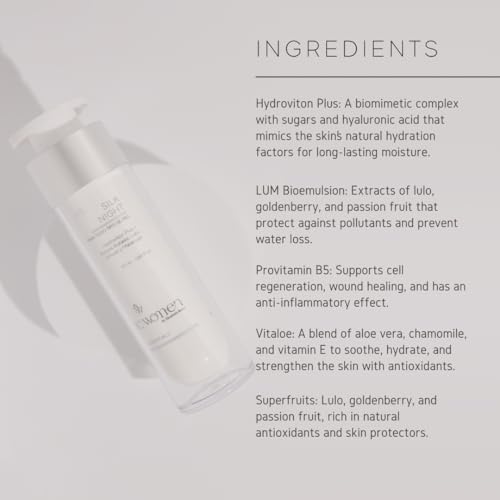 Silk Night Cream ? Hydrating Face Moisturizer with Hidroviton Plus, Bioemulsi?n LUM & Vitaloe ? Night Cream for Normal to Dry Skin ? 50 ml