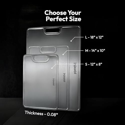 Plateful Titanium Cutting Board Small with Juice Groove - Food Safe, Hygienic Kitchen Tool