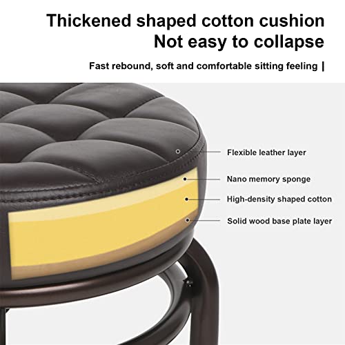 Elitzia Dark Brown Pedicure Stool with Wheels - Salon Rolling Chair ET28501
