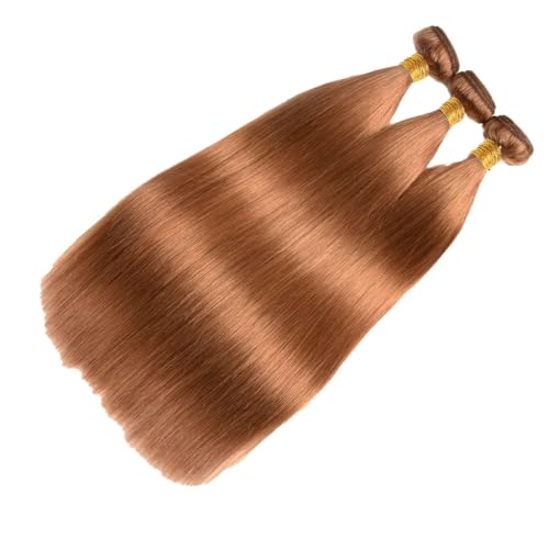 Human Hair Extensions 300g 26 28 30 Inch Light Brown Straight Bundles - Variation of 26 28 30 Inch / #30 Dark Brown S