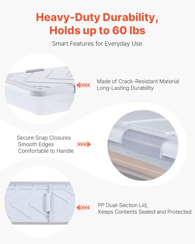 Under Bed Storage Containers with Wheels - 4 Pack, Dustproof Lid & Stackable Design