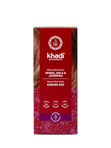 Khadi Auburn Red Natural Hair Color - Vegan Plant-Based Hair Dye, 3.5 oz