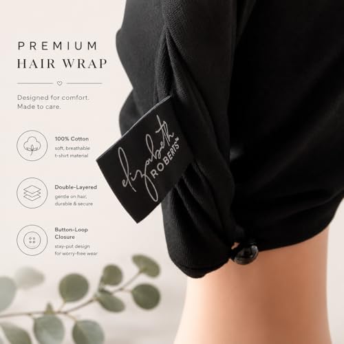 Elizabeth Roberts White Cotton Hair Towel Wrap Turban for All Hair Types