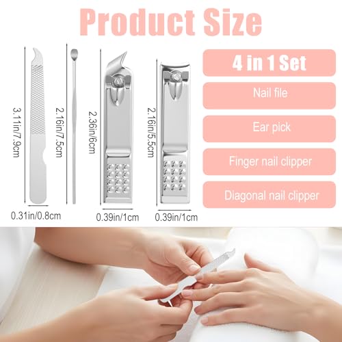 Toenail Clipper for Senior Nail Clipper for Men Women Toenail Clippers for Ingrown Nails Removal Set Thick Nail Cutter Toe Nails Clipper Kit (A-5)