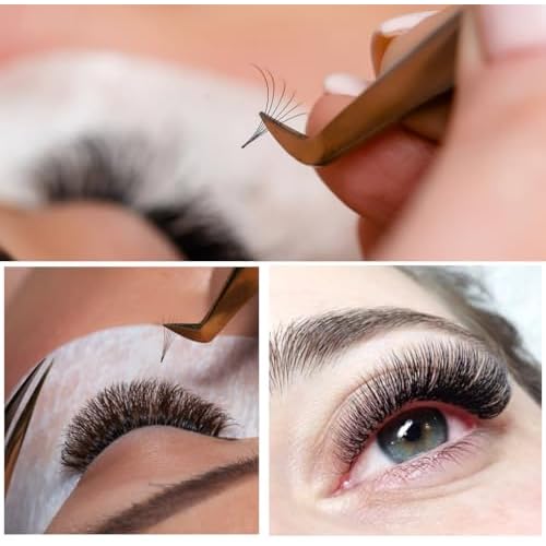 Cashmere Smart Fan Lash Extensions 0.03 0.05 0.07 C/CC/D Curl 8-20mm Length,Super Matte Black Volume Self-fanning Eyelashes Tray,Salon Supplies for Lash Technicians(0.05 CC 8-15mm)