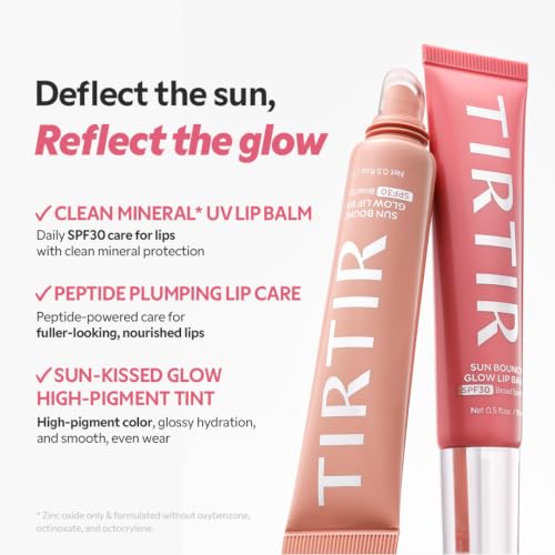 TIRTIR Sun Bouncy Glow Lip Balm SPF 30 Burn Maple 0.5Oz - Hydrating Tinted Lip Treatment