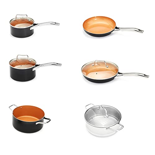 Copper 10-Piece Ceramic Nonstick Cookware Set - Induction, Oven & Dishwasher Safe