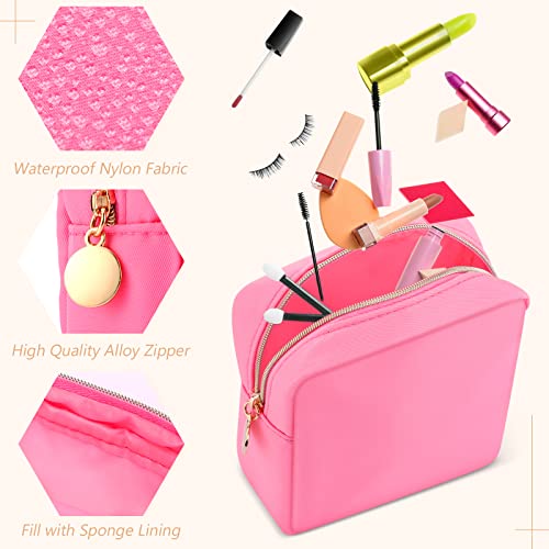 Kacctyen Fresh Color Mini Nylon Makeup Bags Set – 12 Pouches, Small Travel Cosmetic Organizer for Women