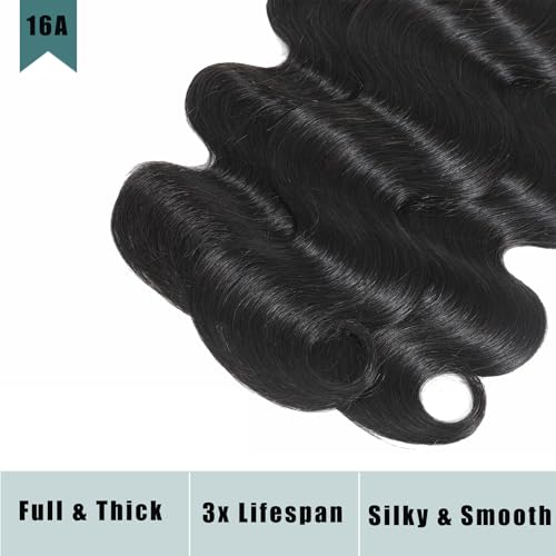 Espive 16A Raw Bundles Human Hair 100g Body Wave 10 Inch Bundles (Unprocessed Brazilian Virgin Hair)