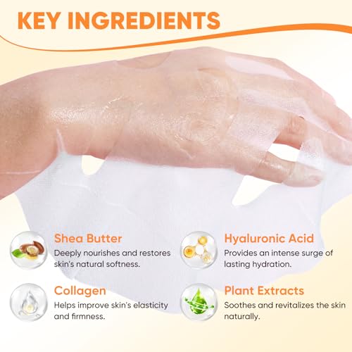 60 Pack Collagen Facial Masks Set - Moisturizing & Rejuvenating Skin Care