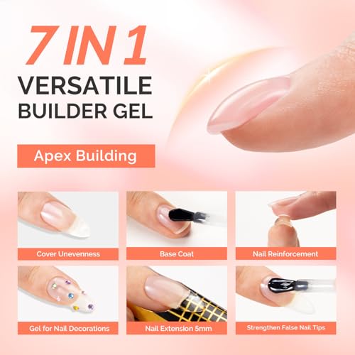 MelodySusie Nail Dust Collector with 2PCS Builder Nail Clear Base Gel Builder Gel
