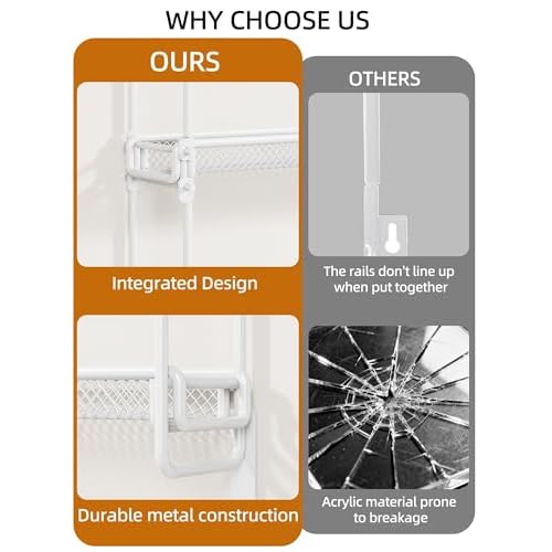 Nail Polish Organizer Wall Mounted, 6 Tier Metal Storage Rack Holds 90 Bottles, Multifunctional Organizer for Essential Oils Paint Perfume, White