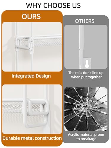 White 6-Tier Wall Nail Polish Organizer Rack Holds 90 Bottles, Multi-Use Storage