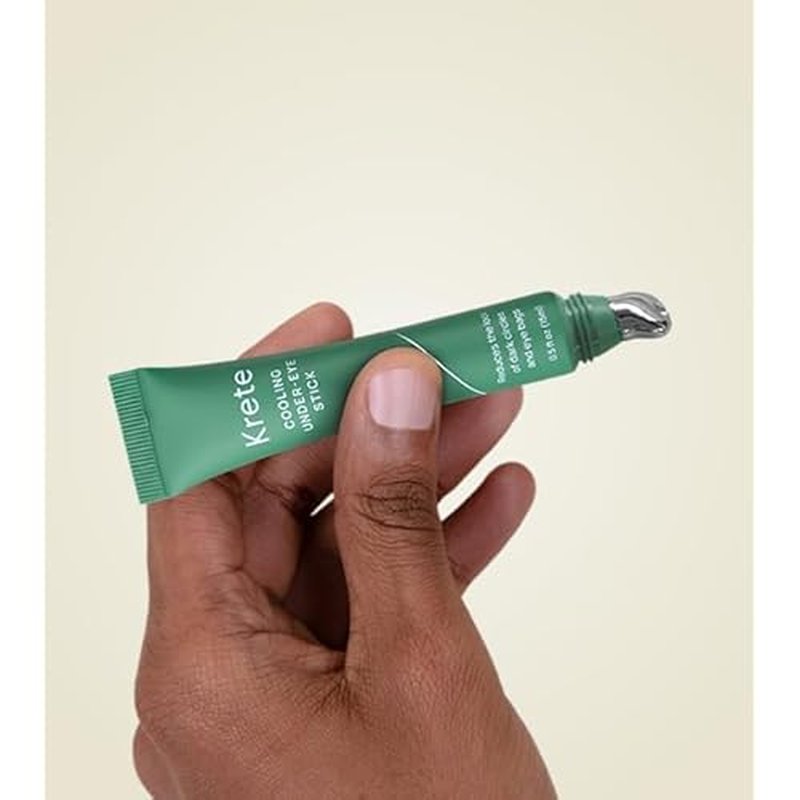 KRETE Cooling Under-Eye Stick with Liposomal Caffeine and Tripeptide-5 - Helps with Dark Circles and Puffiness, Vegan & Cruelty-Free, 15ml