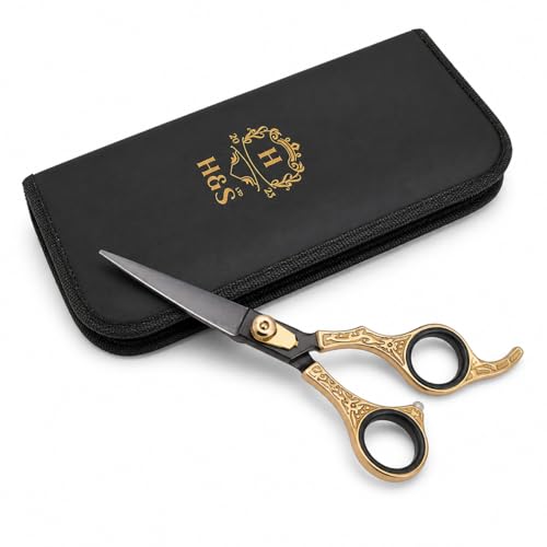 Hair & Beard Cutting Scissors - 7.5 Inch Japanese Steel Shears - Gold Dial Variation