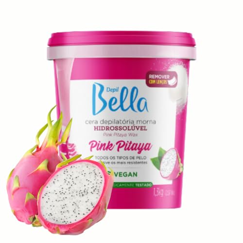 Depil Bella Brazilian Pink Pitaya Sugar Wax Paste 2.87 lb (45.92 oz) – Stripless Hard Wax for Brows, Bikini & Body