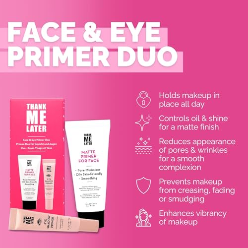 Elizabeth Mott Thank Me Later Face & Eye Primer Bundle, Pore Minimize & Long-Lasting Makeup Set