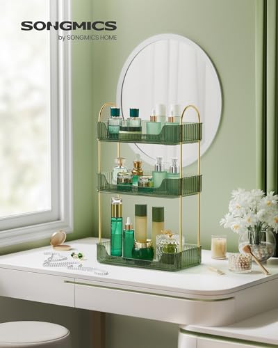 Square 3-Tier Makeup Organizer - Pale Green, Space-Saving, Customizable