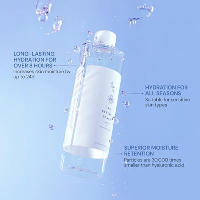 A MAR DA 24/7 Revival Toner 500ml (16.9 fl.oz.) Hydrating & Calming Facial Toner for Sensitive Skin, pH-Balancing, Deep Hydration with Centella Asiatica, Glycoin, Glacier Water