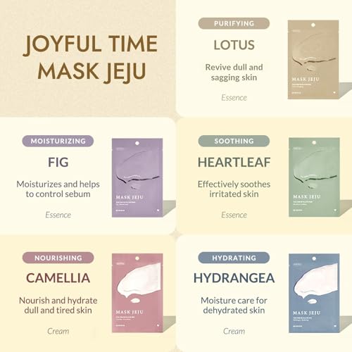 MIZON Joyful Time Jeju Face Mask Bundle - Multi-Pack of 10 Korean Hydrating & Nourishing Masks
