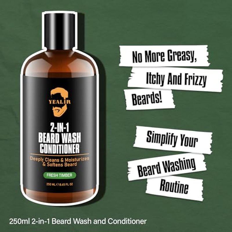 2-in-1 Beard Wash & Conditioner ? Softens & Hydrates Dry, Coarse Beards for Effortless Styling ? Cleanses & Conditions for Healthier, Fuller Facial Hair ? Fresh Timber Scent ? 8.45 fl oz
