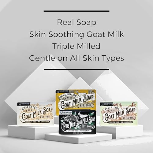 Unscented Goat Milk Soap Bar - Triple Milled 9 Ounce Pack of 2
