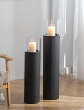 Sziqiqi Tall Floor Candle Holders: 34/27in Hurricane Pillar Holders