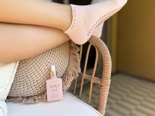Pink Large Silicone Moisturizing Socks for Dry Feet & Cracked Heels - Heel Repair & Hydrating Tincture
