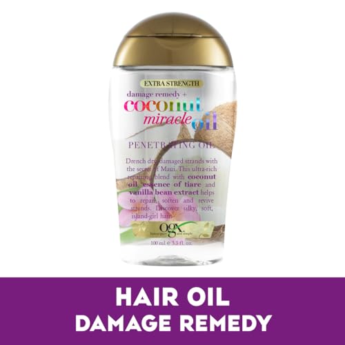 Ogx Coconut Miracle Oil Penetrating Hair Oil for Dry Hair, Extra Strength, 100 ml
