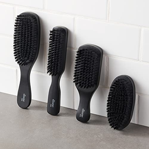 Diane 7-Row Boar Bristle Wave Brush ? Soft 100% Boar Bristles for Fine to Medium Hair, 360 Waves, Smoothing & Polishing, Gentle on Scalp, Real Wood Handle, Beard & Mustache Styling