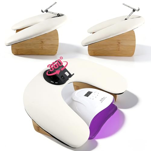 White Arm Rest for Nails Tech U-Shaped Hand & Manicure Support - Ergonomic & Non-Slip