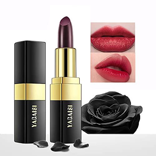Color Changing Lipstick, Magic Color Changing Lip Balm (Black to Brick Red), Natural Moisturizing Labiales Magicos Lipstick For Women