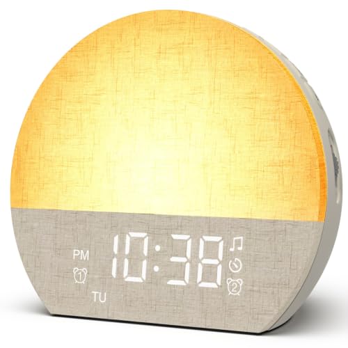 KEPLUG Sunrise Alarm Clock Sound Machine with Dual Alarm - Light Gray