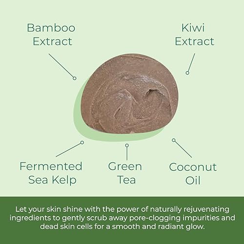 Sea-El Coconut Kiwi Exfoliating Face Scrub - Hydrating & Anti-Aging Facial Cleanser, 4 Oz