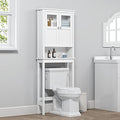 Spirich Over Toilet Bathroom Storage Cabinet with Glass Doors, White