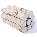 8 Pack Large Diameter Birch Logs for Fireplace Decor & Crafts - Natural Wood