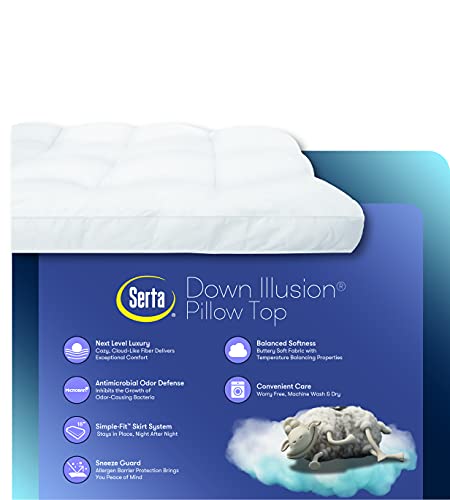 Queen Down Illusion Hypoallergenic Mattress Topper - White
