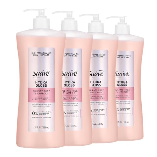 Suave Hydra Gloss Sulfate-Free Shampoo 28 Fl Oz Pack of 4 - Glossy Shine & Hydration