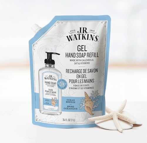 J.R. Watkins Moisturizing Gel Hand Soap Refill Ocean Breeze 34 fl oz Pack of 2